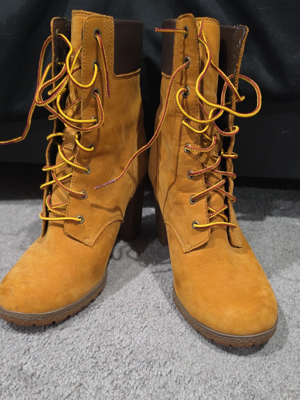 Timberland Women's Wheat Suede Lace-Up Heeled Boots